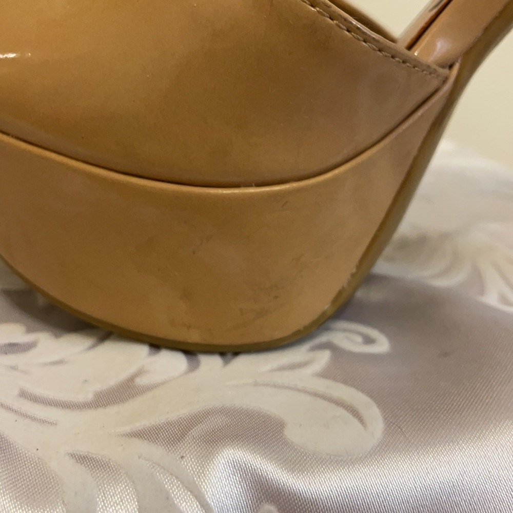Sam & Libby nude Peep toe heels, good condition - Picture 8 of 9